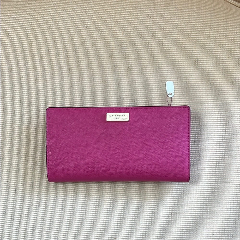 Kate Spade Pink Saffiano Leather Wallet - Picture 1 of 3